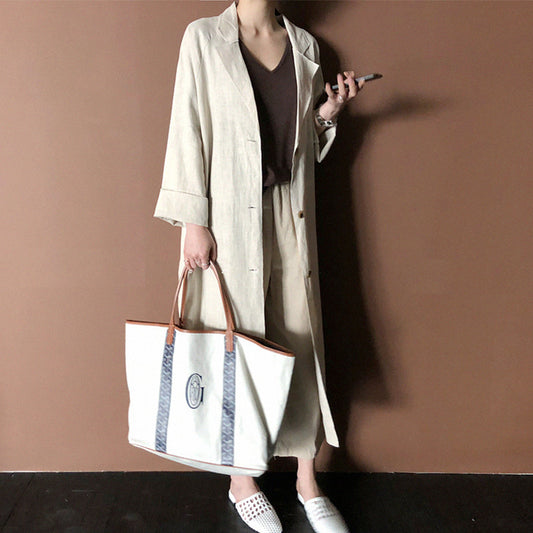 Chic Long Loose Suit Collar Cardigan – Effortless Outerwear for Any Occasion