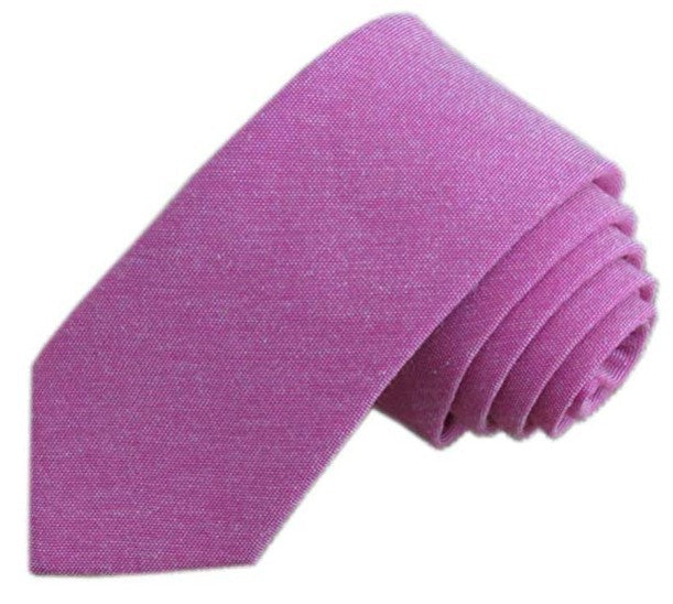 6cm Solid Color Cotton And Linen Men's Casual Narrow Tie