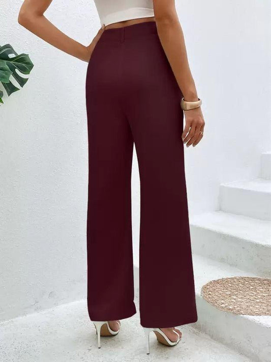 Aurevante Luxe Maroon Lycra Trouser for Women