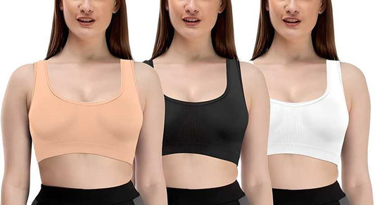 Ultimate Comfort Cotton Air Bras -  Non-Padded, Full Coverage (Pack of 3)