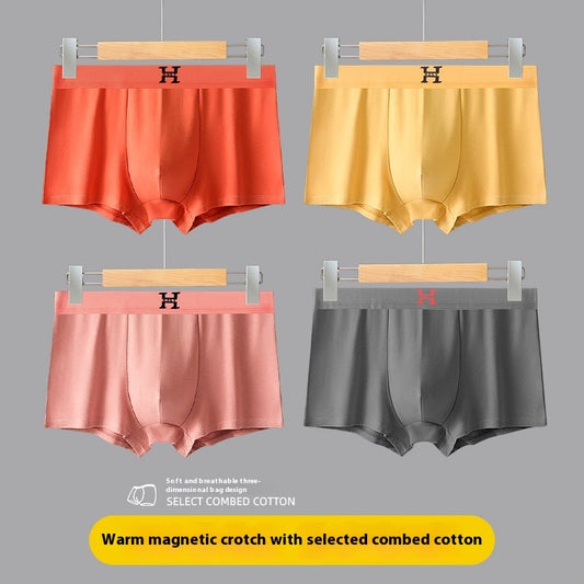 Aurevante Cotton Men's Solid Color Breathable Sweat Absorbing Underwear