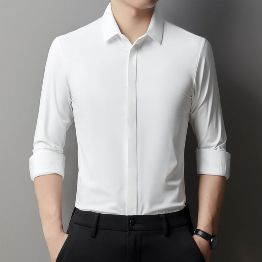 Business Leisure Iron-free Silky Shirt